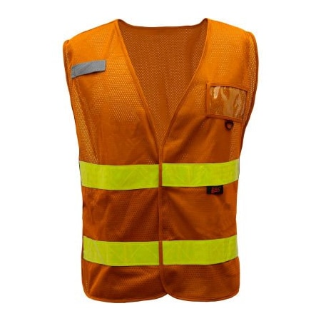 Gss Safety GSS Safety Incident Command Vest- Brown w/ Lime Prismatic Tape-One size Fits All 4112